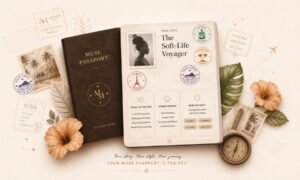illustrated graphic of a sample muse passport result for "The Soft-Life Voyager"